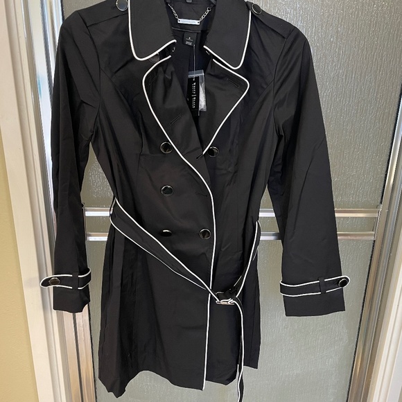 WHBM Jackets & Blazers - WHBM black trench coat , Size 8, NWT